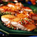 Seared Alaska Halibut Fillets in Escabeche