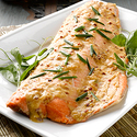 Great Grilled Alaska Salmon Side with Asian Seasoning